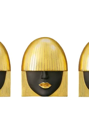 Fashion Faces Wall Art, Small, Black And Gold Leaf, Set Of 3 | Phillips Collection - PH90450 Secure Checkout