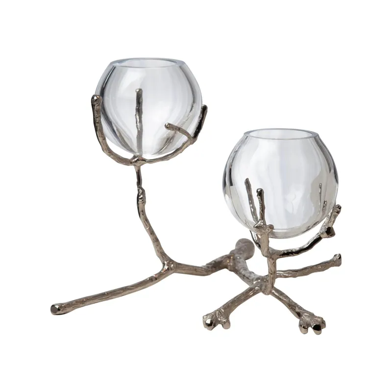 Twig 2 Vase Holder-Nickel | Global Views - 9.92658 Holiday Sale