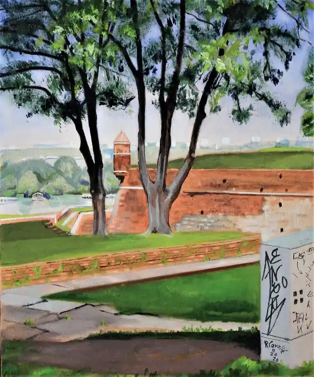Next Day Delivery ▷ N° 1104Belgrade 1. Le coup de foudre. by R. Cavalié, 2020 | Oil Painting for Sale