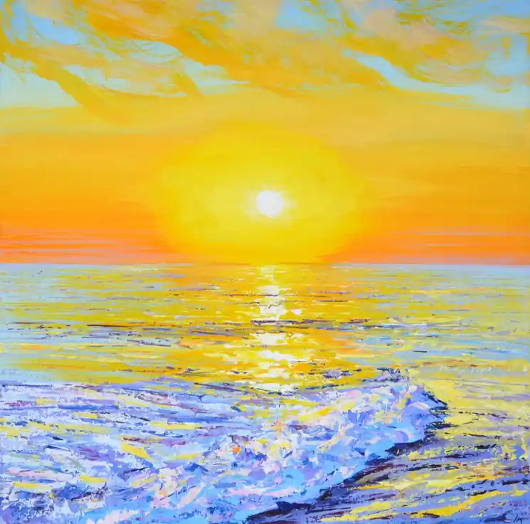 ▷ Sunset Ocean 2. by Iryna Kastsova, 2022 | Acrylic Painting Affordable