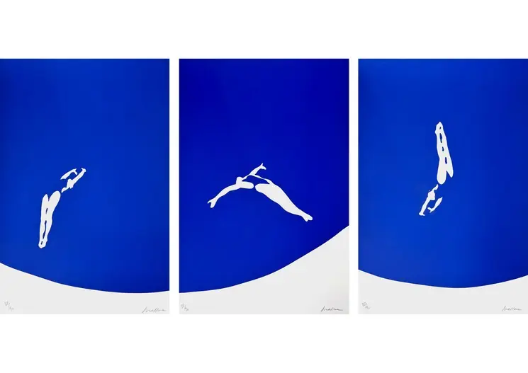 ▷ Plongeon, triptyque by Ivan Messac, 2025 | Engraving Print Professional Grade