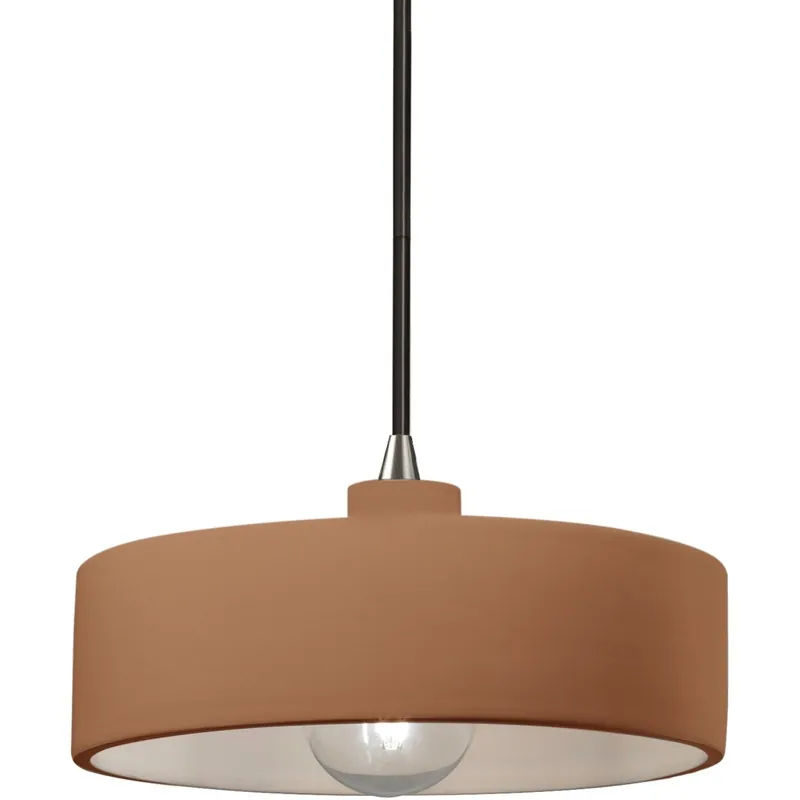 Today Only Radiance 1 Light 12 inch Adobe and Brushed Nickel Pendant Ceiling Light