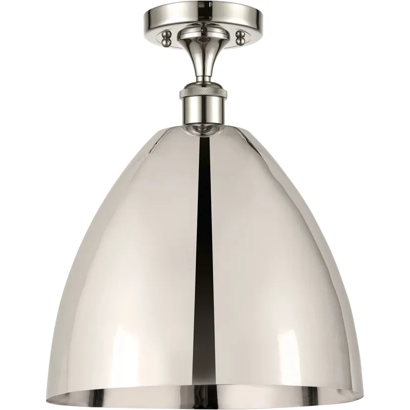Ballston Dome LED 12 inch Polished Nickel Semi-Flush Mount Ceiling Light Last Chance