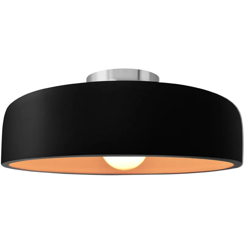 One Day Deal Radiance Collection - Spire LED 13 inch Carbon Matte Black and Champagne Gold and Brushed Nickel Semi-Flush Ceiling Light in Dedicated LED, Carbon Matte Black/Champagne Gold, 13W x 6H, Form+Finish+Function