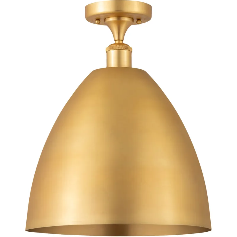 Secure Checkout Ballston Dome 1 Light 12 inch Satin Gold Semi-Flush Mount Ceiling Light