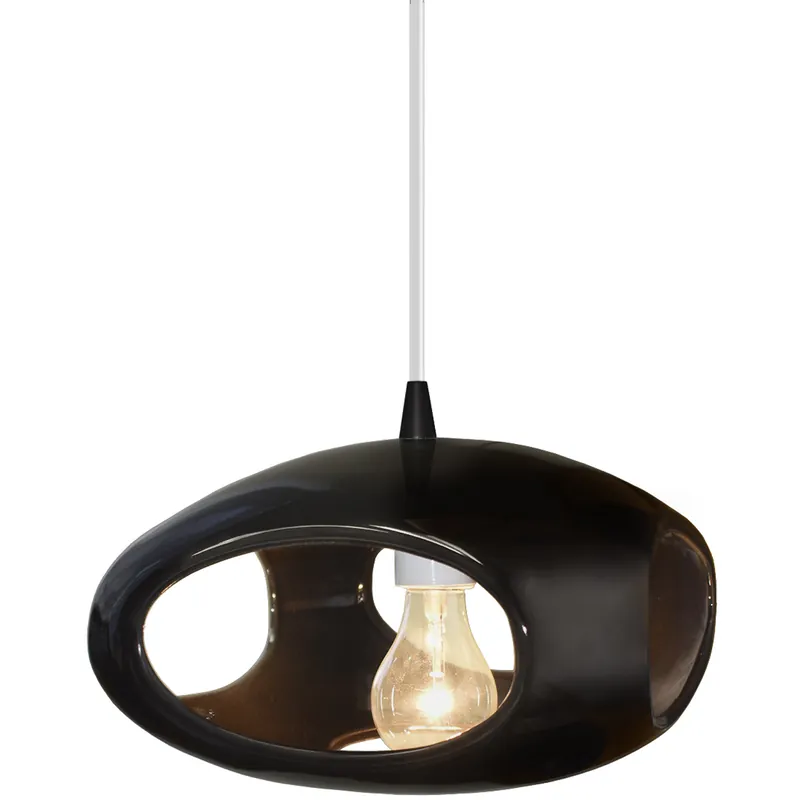 Bulk Order Radiance Collection 1 Light 12 inch Matte Black and Gloss Black and White Pendant Ceiling Light