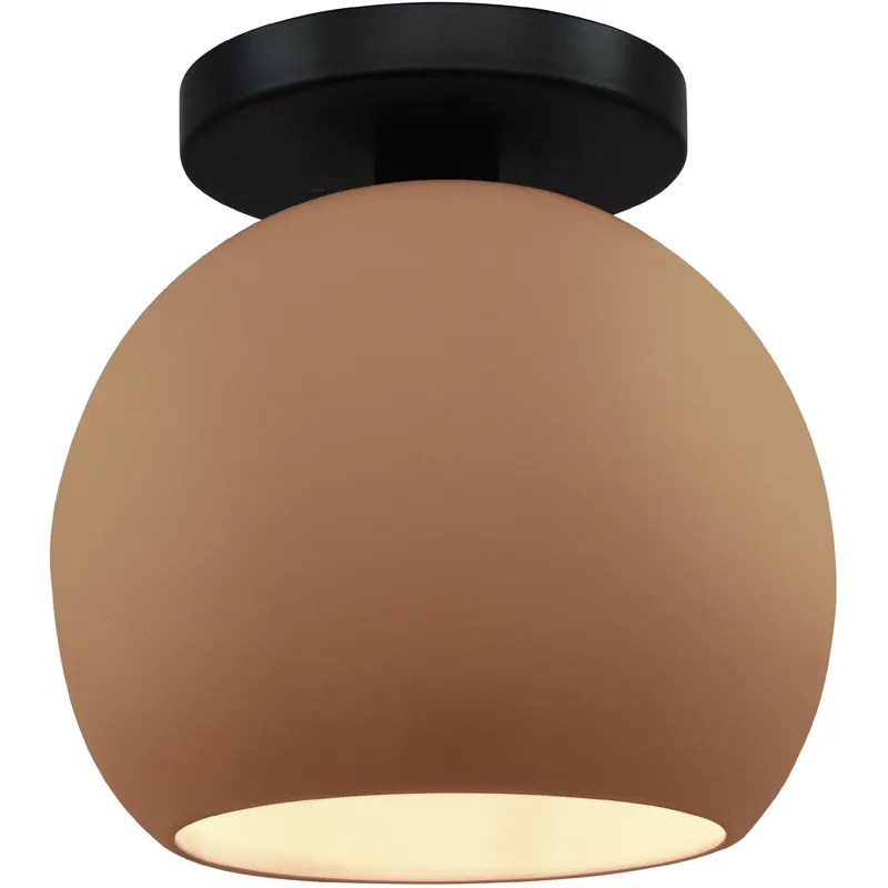 Fast Shipping Radiance LED 10 inch Adobe and Matte Black Semi Flush Ceiling Light