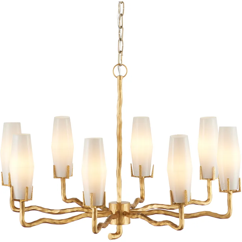 Mathilda 8 Light 36 inch White/Matte Gold Chandelier Ceiling Light Express Delivery