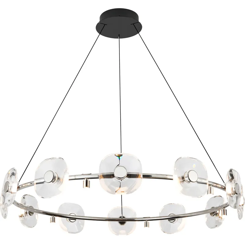 Ziva Celestia 49 inch 4.00 watt Chrome Chandelier Ceiling Light Handmade