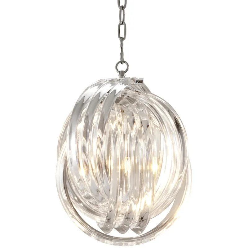 Marco Polo 1 Light 13.78 inch Clear Acrylic with Nickel Chandelier Ceiling Light Fresh Stock
