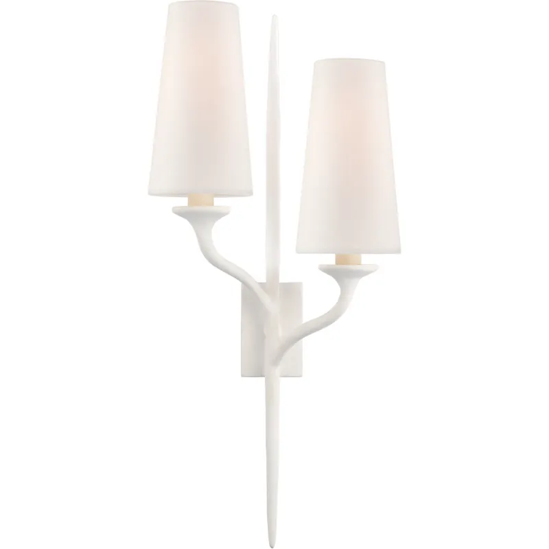 Fan Favorite Julie Neill Iberia 2 Light 11 inch Plaster White Double Left Sconce Wall Light