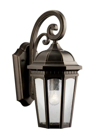Courtyard 1 Light 18 inch Rubbed Bronze Outdoor Wall in A19, Medium Original