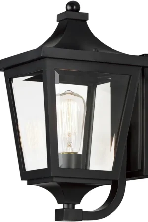 Top Rated Sutton Place VX 1 Light 15 inch Black Outdoor Wall Mount