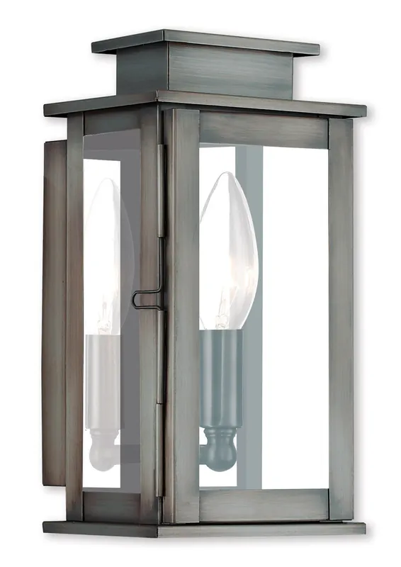 Princeton 1 Light 9 inch Vintage Pewter Outdoor Wall Lantern Professional Grade