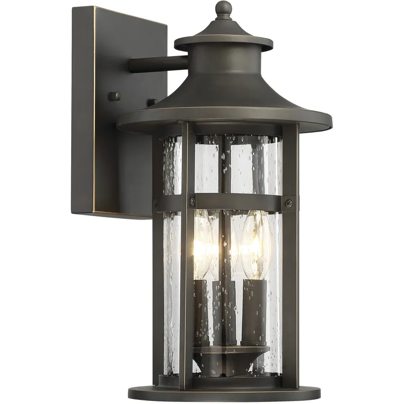 Fresh Stock Highland Ridge 3 Light 15 inch Oil Rubbed Bronze/Gold Outdoor Wall Lamp, Great Outdoors