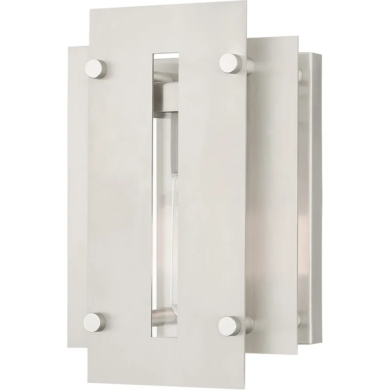 Utrecht 1 Light 10 inch Brushed Nickel Accents Outdoor Wall Lantern Top Rated