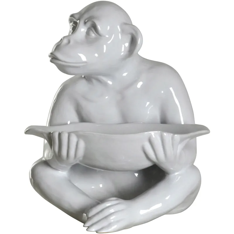 Crafted Chimp White Statue