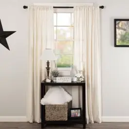 Simple Farmhouse Burlap Curtain Panel Set of 2 Holiday Sale