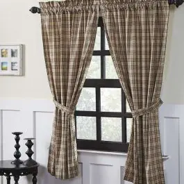 Fan Favorite Farmhouse Plaid Short Curtain Panel Set of 2