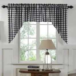 Final Sale Buffalo Check Swag Curtain Set of 2